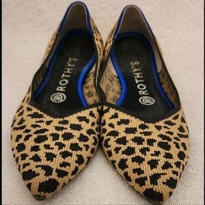 Rothys womens leopard 7.5 pointed toe flats
